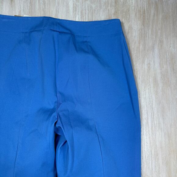 NWT Talbots Blue Cotton Spandex Stretch Straight Leg Ankle Career Dress Pants 12 - Picture 14 of 14